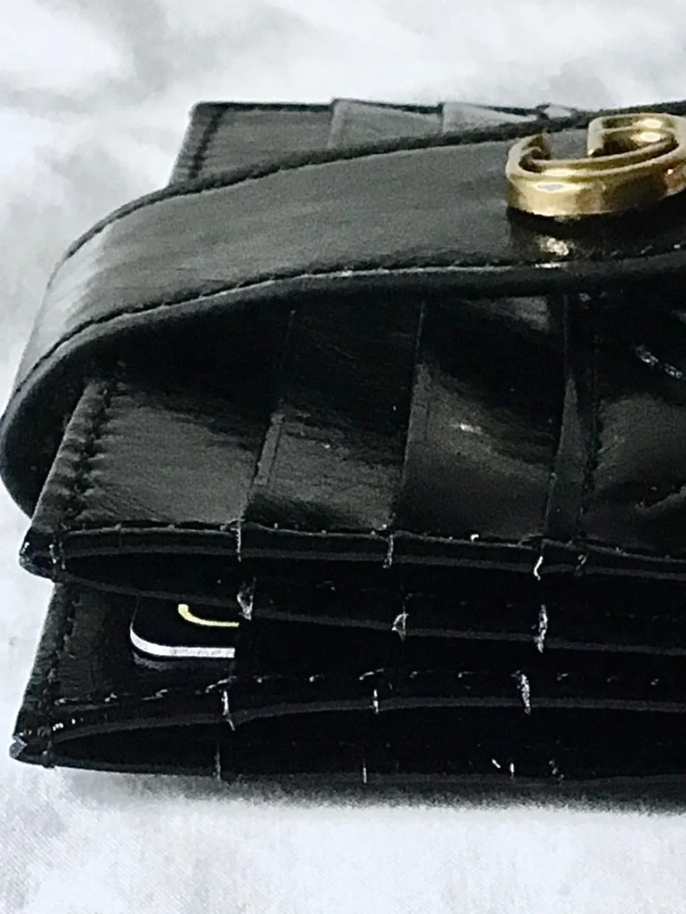 GUCCI SMAL BLACK UNISEX CARDS ORGANIZERS LEATHER WALLET
